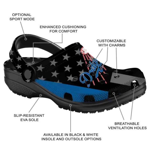 los angeles dodgers stellar stripes theme crocs new arrival