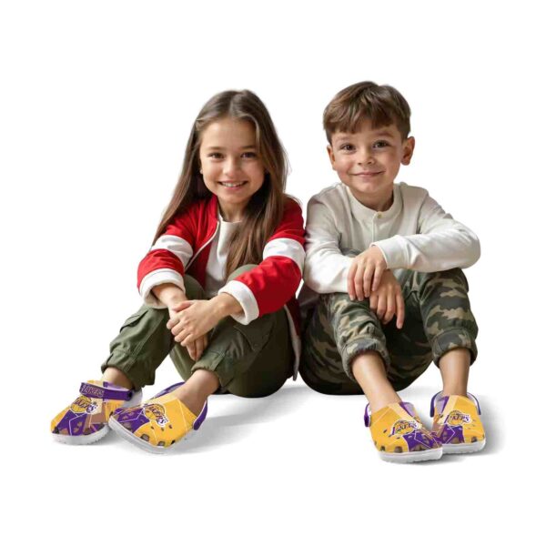 los angeles lakers geometric background crocs fashion forward