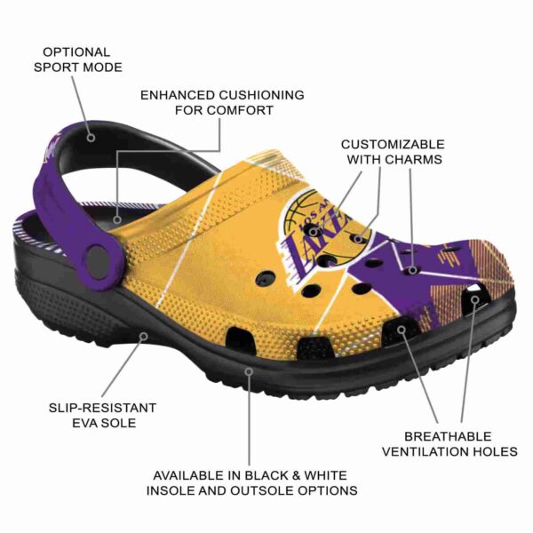 los angeles lakers geometric background crocs new arrival