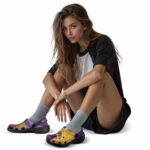 los angeles lakers geometric background crocs fashion forward
