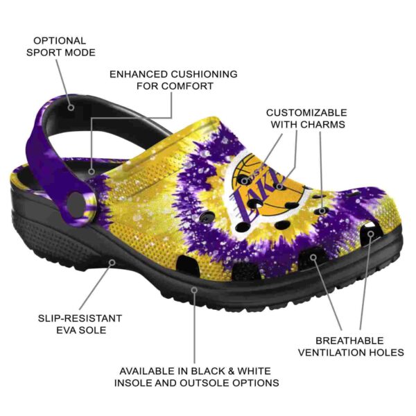 los angeles lakers radiant burst effect crocs new arrival
