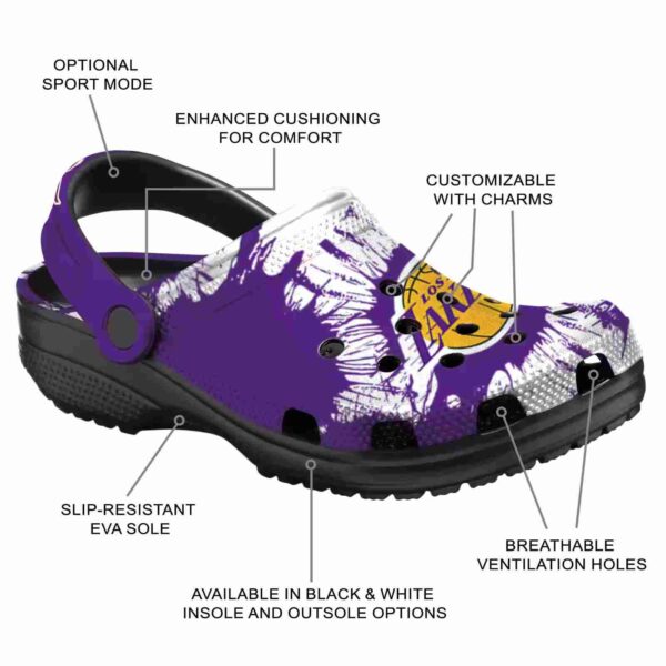 los angeles lakers splatter graphics crocs new arrival