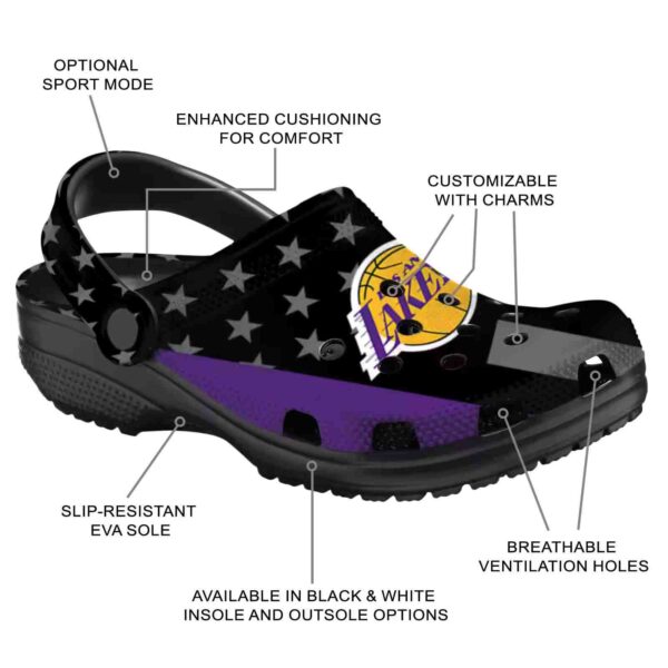 los angeles lakers stellar stripes theme crocs new arrival