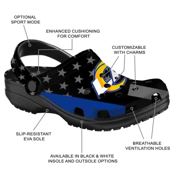 los angeles rams stellar stripes theme crocs new arrival