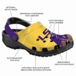 LSU Tigers Geometric Background Crocs Best selling