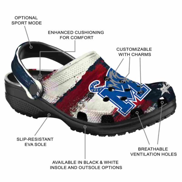 memphis tigers patriotic stripes crocs new arrival