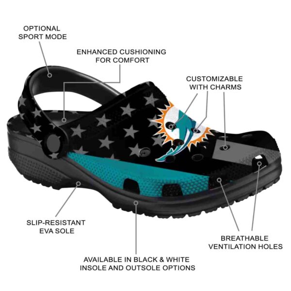 miami dolphins stellar stripes theme crocs new arrival