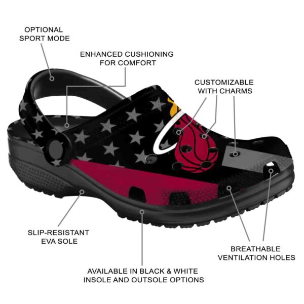 miami heat stellar stripes theme clog new arrival