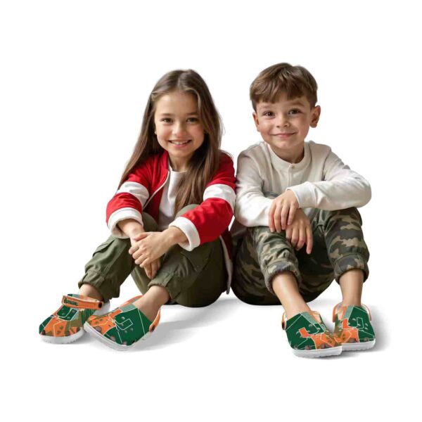 miami hurricanes geometric background crocs fashion forward