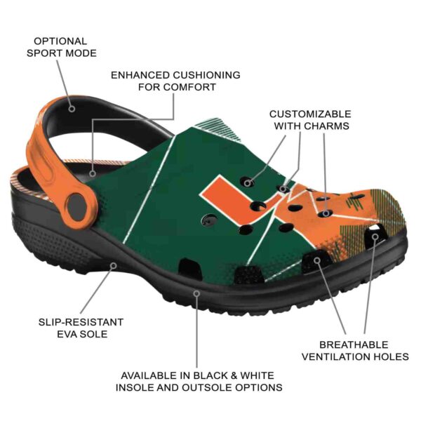 miami hurricanes geometric background crocs new arrival