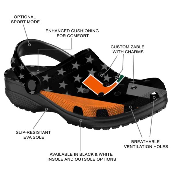 miami hurricanes stellar stripes theme crocs new arrival