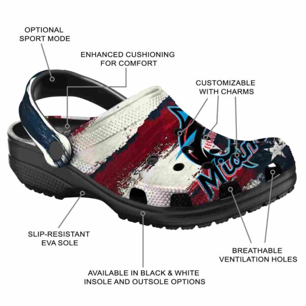 miami marlins patriotic stripes crocs new arrival