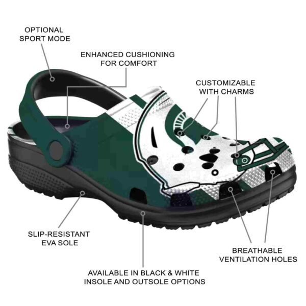 michigan state spartans helmet stripes crocs new arrival