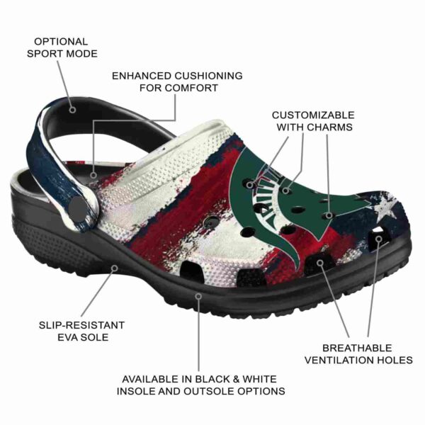 michigan state spartans patriotic stripes crocs new arrival