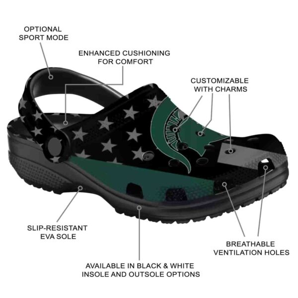 michigan state spartans stellar stripes theme crocs new arrival