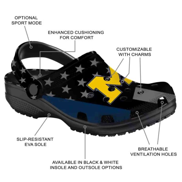 michigan wolverines stellar stripes theme crocs new arrival