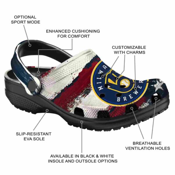 milwaukee brewers patriotic stripes crocs new arrival