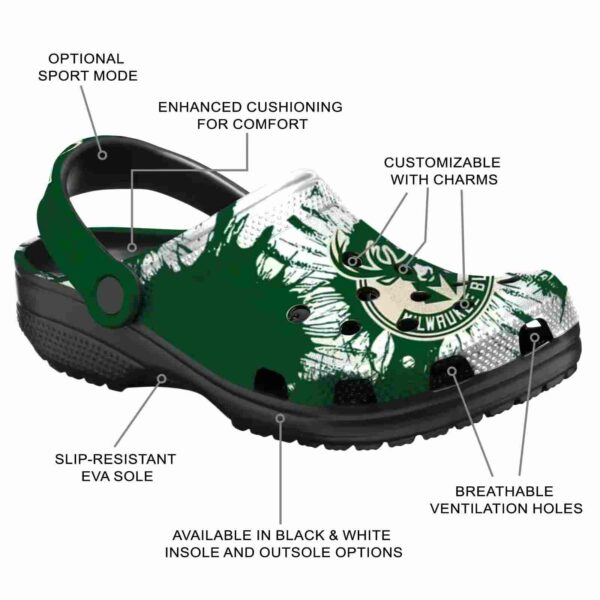 milwaukee bucks splatter graphics clog new arrival