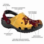 minnesota golden gophers geometric background clog best selling