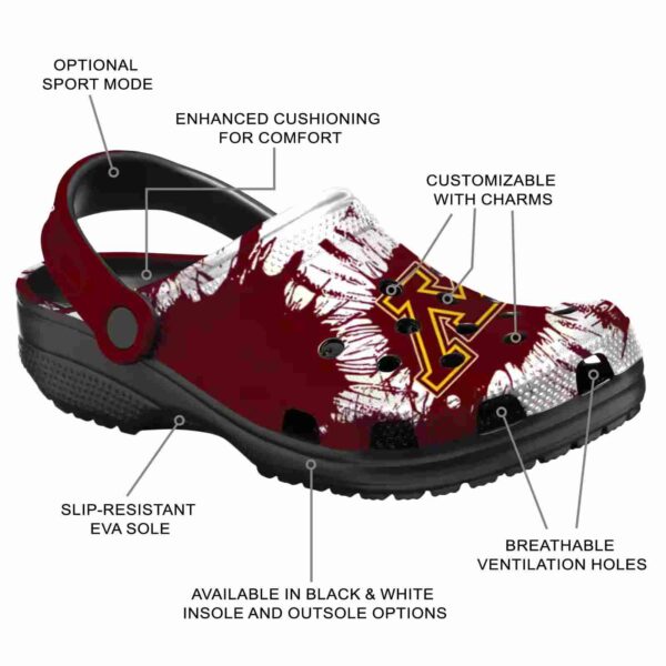 minnesota golden gophers splatter graphics clog new arrival