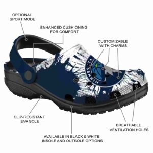 minnesota timberwolves splatter graphics clog new arrival