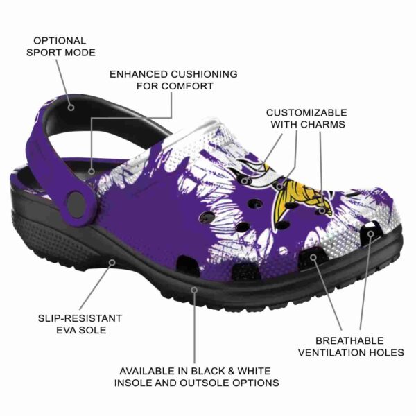 minnesota vikings splatter graphics crocs new arrival