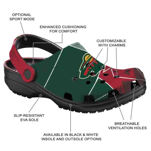 minnesota wild geometric background clog new arrival