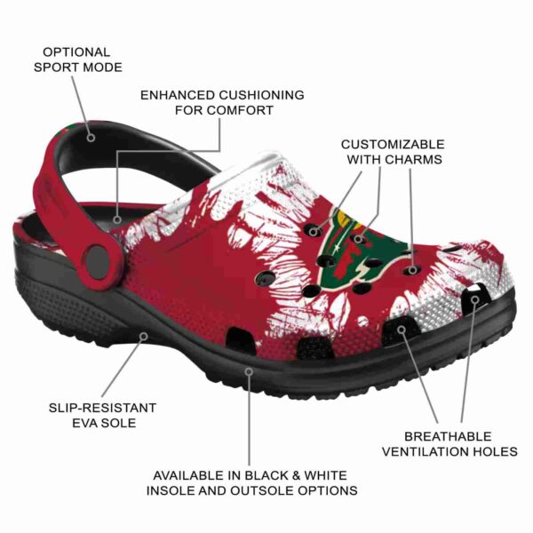 minnesota wild splatter graphics clog new arrival