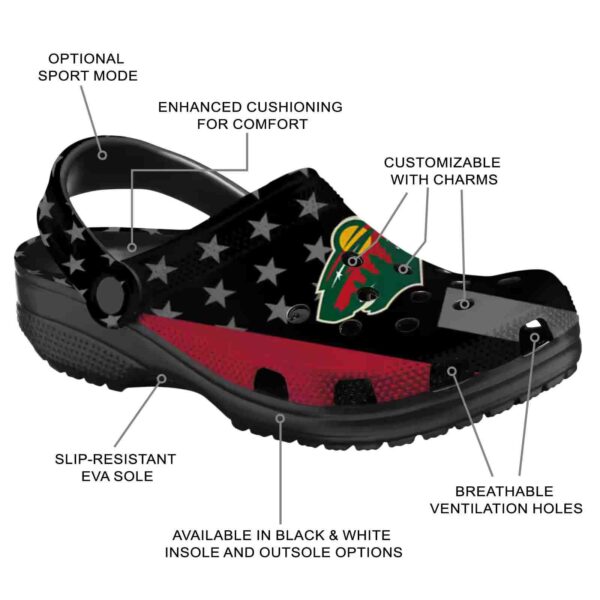 minnesota wild stellar stripes theme clog new arrival