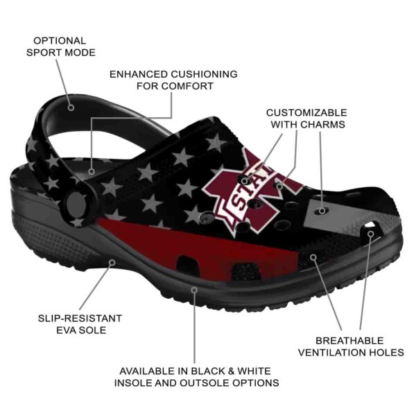 mississippi state bulldogs stellar stripes theme crocs new arrival