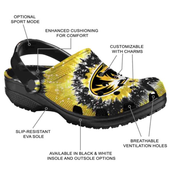 missouri tigers radiant burst effect clog new arrival