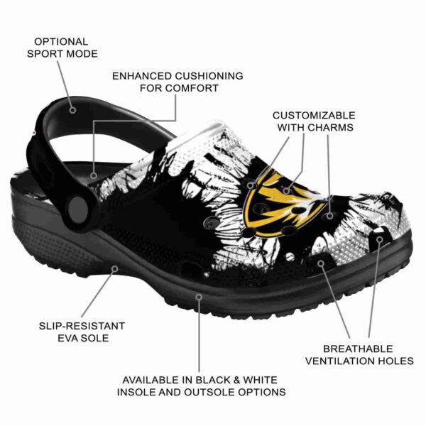 missouri tigers splatter graphics clog new arrival