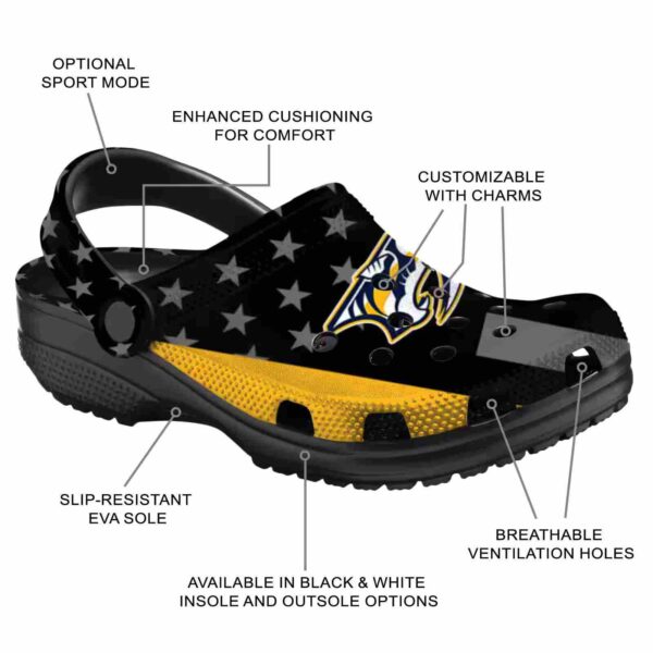 nashville predators stellar stripes theme clog new arrival