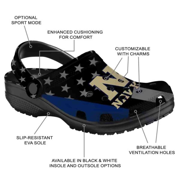 navy midshipmen stellar stripes theme clog new arrival