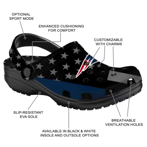 new england patriots stellar stripes theme crocs new arrival