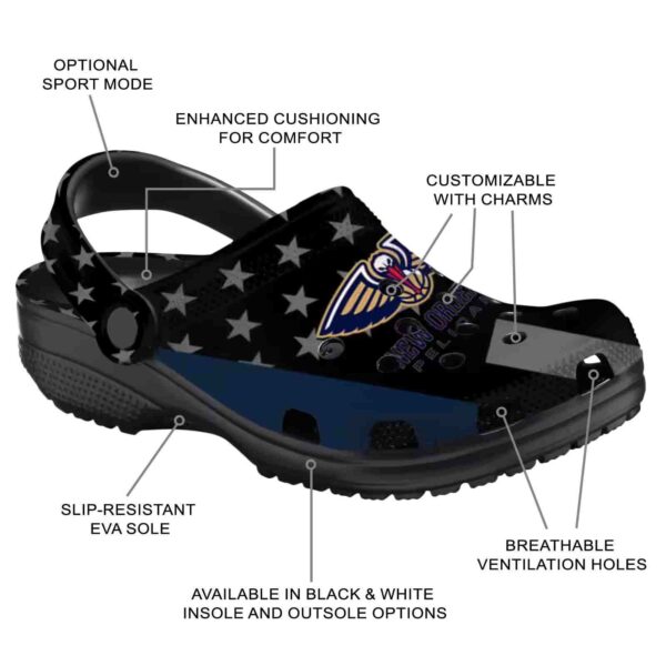 new orleans pelicans stellar stripes theme clog new arrival