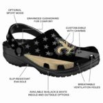 New Orleans Saints Stellar Stripes Theme Crocs Best selling