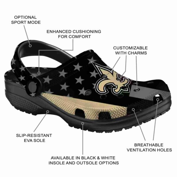 new orleans saints stellar stripes theme crocs new arrival