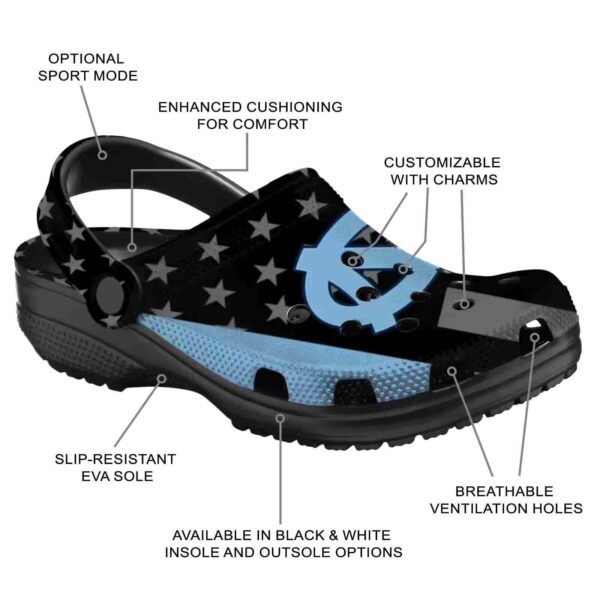 north carolina tar heels stellar stripes theme crocs new arrival