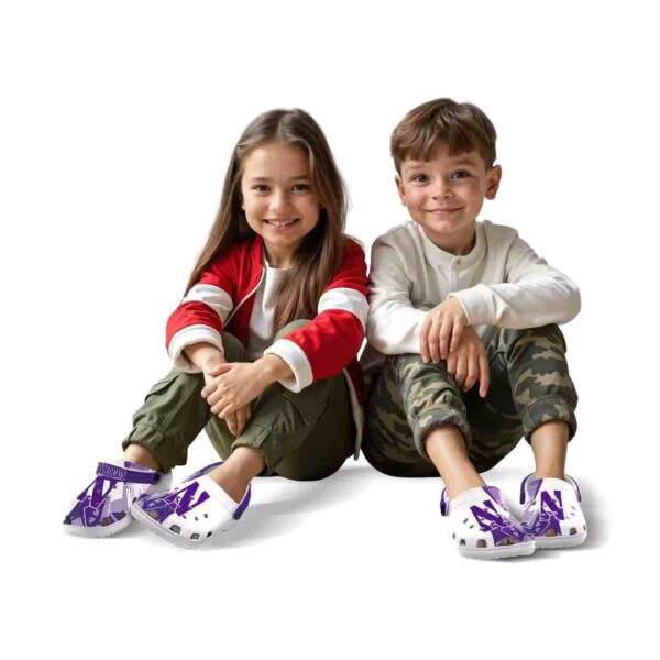 northwestern wildcats geometric background clog fashion forward