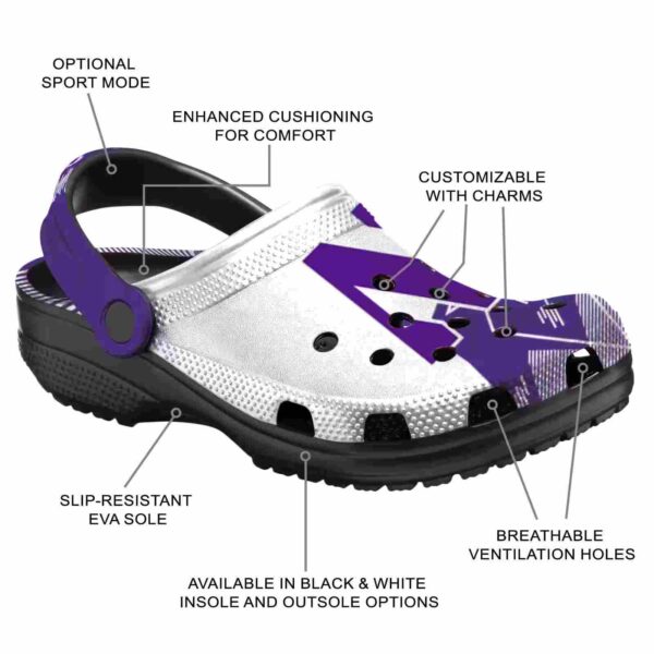 northwestern wildcats geometric background clog new arrival