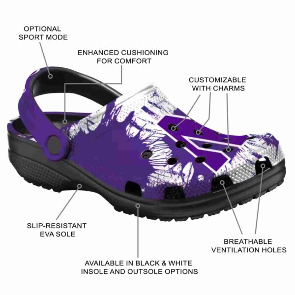 northwestern wildcats splatter graphics clog new arrival