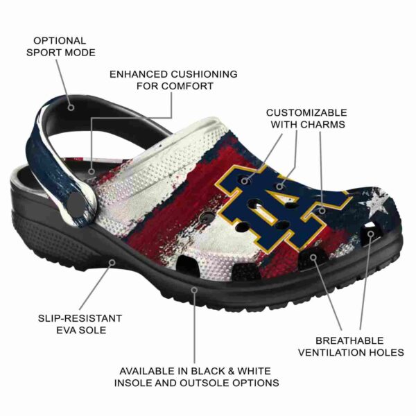 notre dame fighting irish patriotic stripes crocs new arrival