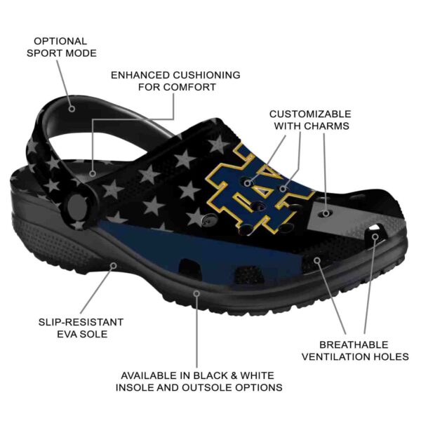 notre dame fighting irish stellar stripes theme crocs new arrival