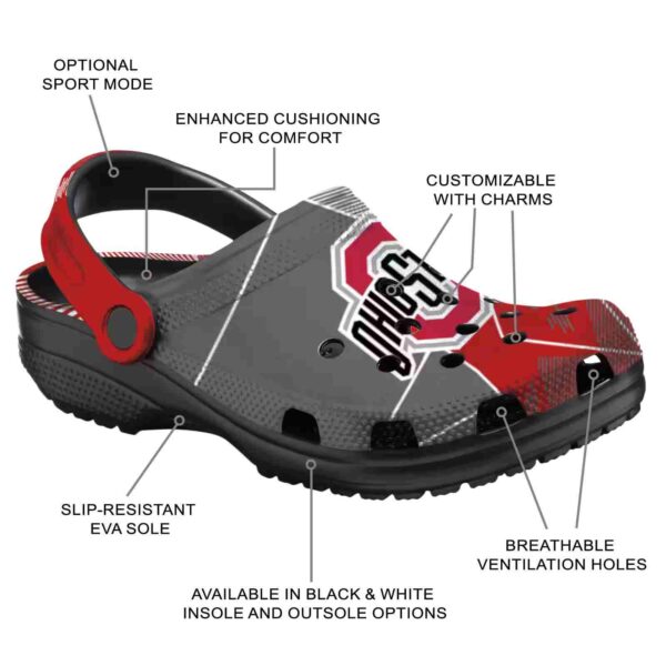 ohio state buckeyes geometric background crocs new arrival