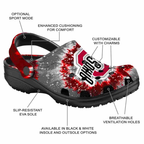 ohio state buckeyes radiant burst effect crocs new arrival