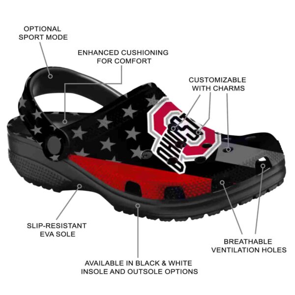 ohio state buckeyes stellar stripes theme crocs new arrival