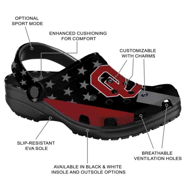 oklahoma sooners stellar stripes theme crocs new arrival