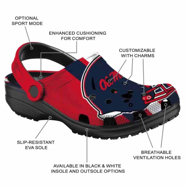 ole miss rebels helmet stripes clog new arrival