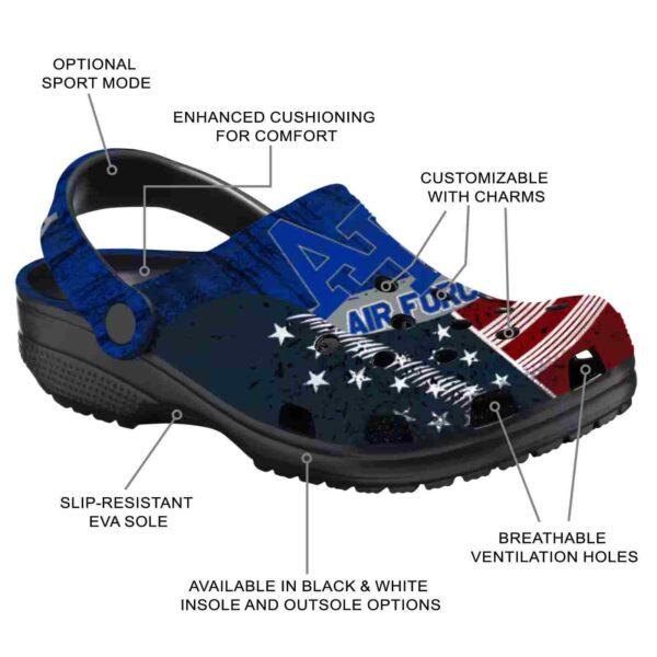 personalized air force falcons star spangled side pattern clog new arrival